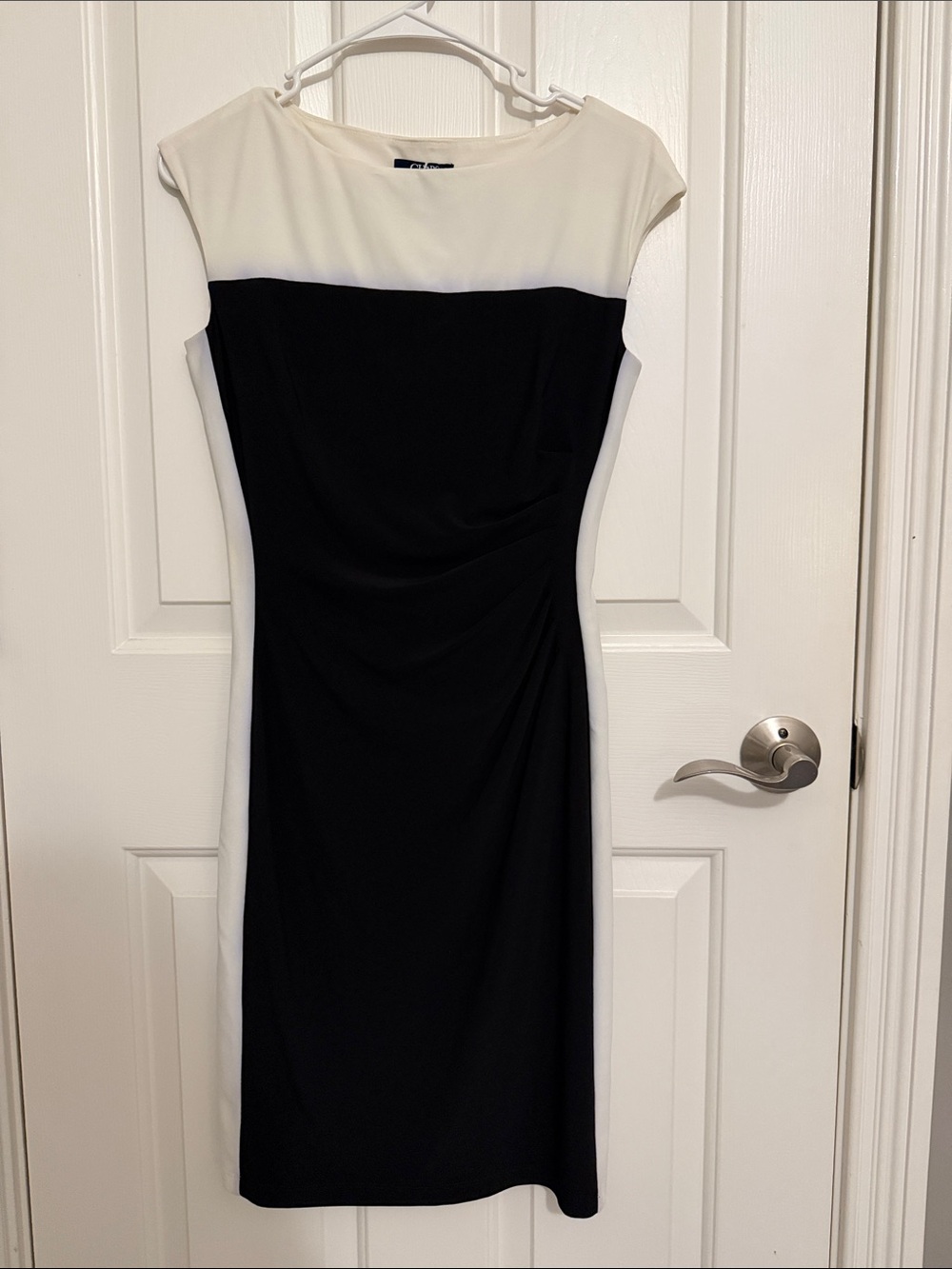 Chaps Women’s Sophisticated Black & White Sheath Dress